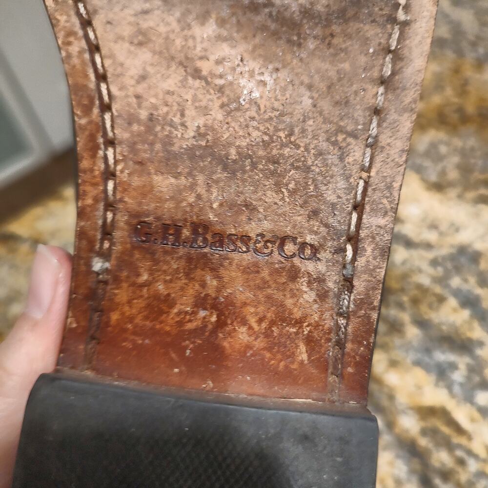 G.H. Bass & Co. Black Leather Mens Loafers Size 9.5D Layton - Picture 9 of 14